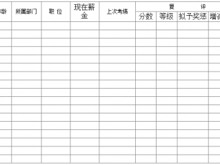 定期考绩汇总表